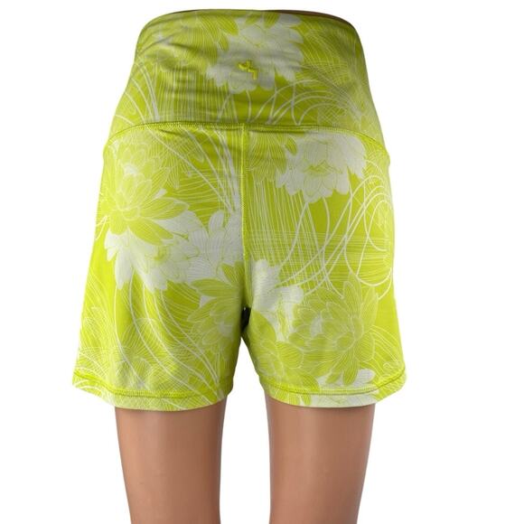 JoyLab Womens Green White Floral High Rise Running Athletic Biker Shorts Size XL - Picture 3 of 4